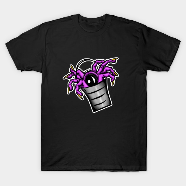 Cartoon Spider In A Bucket T-Shirt by Squeeb Creative